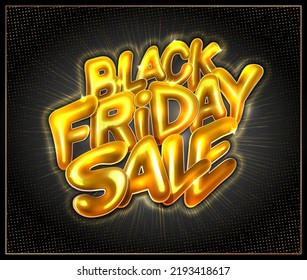 Banner de la web de la venta del viernes negro o plantilla de diseño de volante con letras doradas y fondo negro