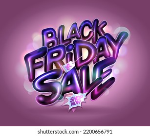 Banner vectorial de venta de viernes negro o plantilla de diseño de volante con letras lisas y telón de fondo de color rosa suave