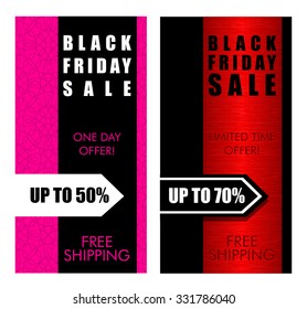 Black friday sale vertical banner set