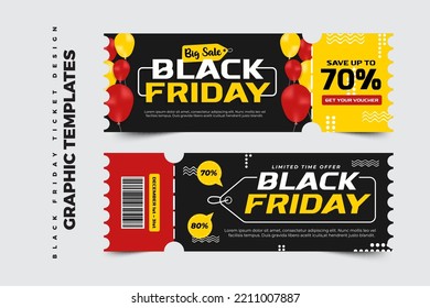 Black Friday Sale voucher or coupon design template easy to customize simple and elegant design