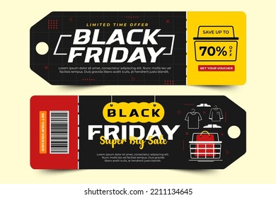 Black Friday sale voucher coupon design template easy to customize simple and elegant design