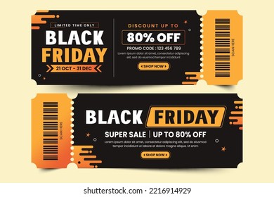 Black Friday sale voucher or coupon design template easy to customize simple and elegant design