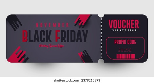 Black Friday sale voucher layout design  Advertising Poster. Voucher ticket vector illustration.