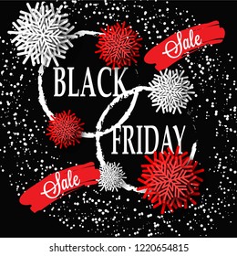 Black Friday Sale Web Banner Design Template. Advertising poster. Modern Vector illustration.
