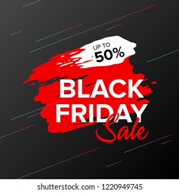 Black Friday Sale Web Banner Design Template. Advertising poster. Modern Vector illustration.