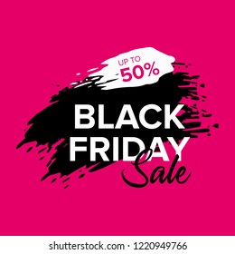 Black Friday Sale Web Banner Design Template. Advertising poster. Modern Vector illustration.