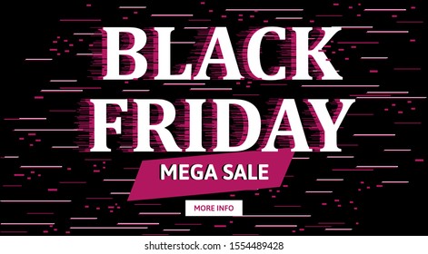 Black Friday Sale Web Banner Design Template. Banner for business, promotion and advertising. Advertising poster. Modern and original liquid texture. Pink and black colour. - Vector illustration