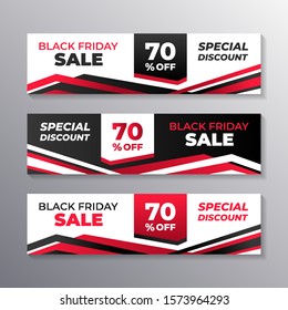Black friday sale web banner template, layout background design, Corporate Geometric web header or footer vector