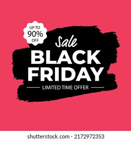 Black Friday sale. Black web banner. Sale of posters. Advertising. Vector illustration. Black friday promotional