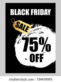 Black friday sale. Black web banner. Poster Sale. The original inscription. Vector illustration