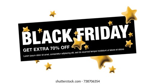 Black Friday Sale. Web banner or header templates isolated on white background. Vector illustrations. 