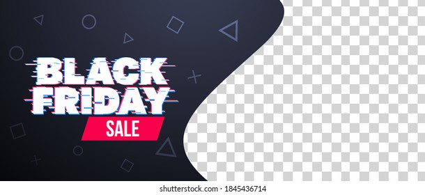 Black Friday sale website banner design with space for your product image.