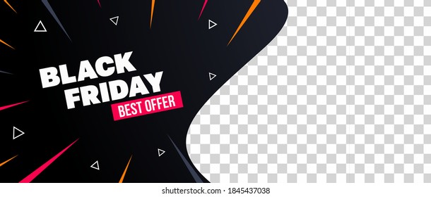 Black Friday sale website banner design with space for your product image.