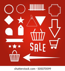 Black Friday Sale White Vector Symbols