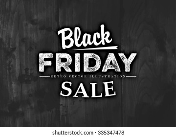 Black Friday Sale. Wood Vector Background.