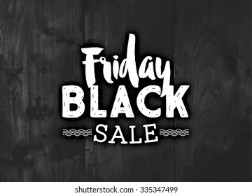 Black Friday Sale. Wood Vector Background.
