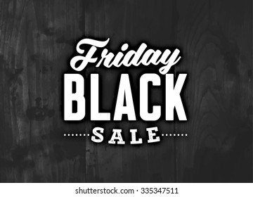 Black Friday Sale. Wood Vector Background.