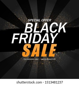 Black Friday sale,banner,logo,ads,poster. Special offer for Black Friday shopping festival. Vector illustration. 