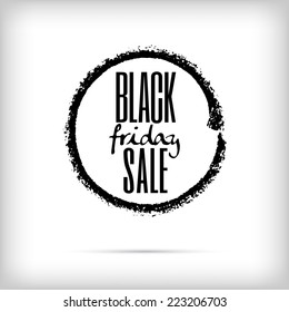 Black friday sales announcement in black charcoal frame