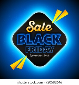 Black Friday sales background template, special offer, end of season. Vector illustration