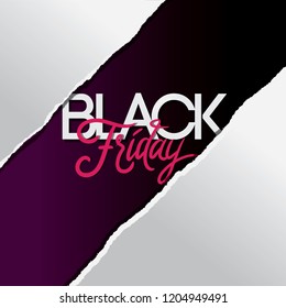 Black friday sales background with torn paper template