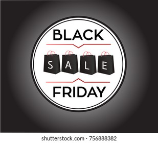 Black Friday sales badge in vector