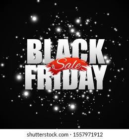 Black Friday. Sales Banner. Vector illustration. Black tag, round banner	