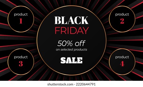 Black friday sales banner vector illustration.