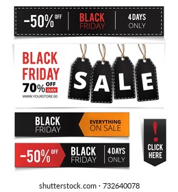 Black Friday sales banners set