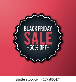 Black Friday Sales Deals, with Discount 70% off, Label Set Template, Vector Illustration