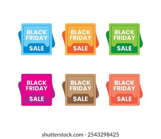 Black Friday Sales Label Tag Deal Set Banner
