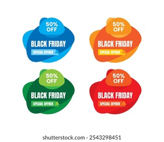 Black Friday Sales Label Tag Deal Set Banner