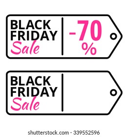 Black Friday sales line vector tags with text. blank tag, EPS 10 vector