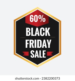 Black Friday Sales Ribbon Design with gradient color