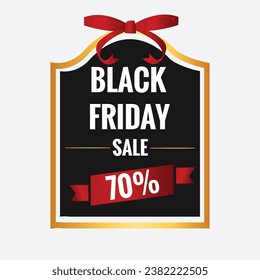 Black Friday Sales Ribbon Design with Gradient color