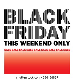 Black Friday sales tag in barcode style. Shopping Vector Illustration isolated on white background.