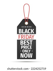 Black Friday sales tag. Black friday design, sale, discount, advertising, marketing price tag. Clothes, furnishings, cars, food sale,