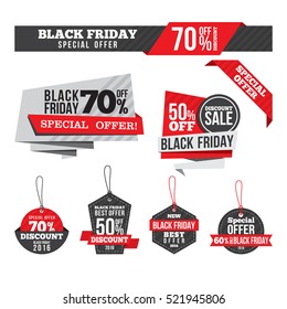 Black Friday Sales Tag and Discount Banner collection