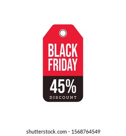 Black Friday sales tag. EPS 10 vector, grouped for easy editing. No open shapes or paths. Black Friday design, sale, discount, advertising, marketing price tag. Clothes, furnishings, cars, food sale, 