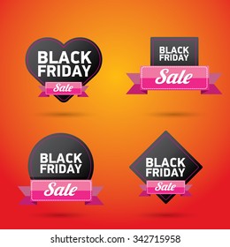 Black Friday sales tag. vector illustration