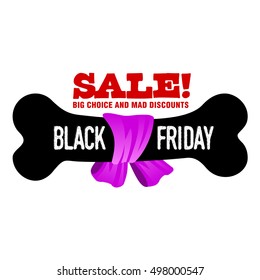 Black Friday sales tag. Vector flat Illustration, grouped for easy editing. Web banners, advertisements, brochures, business templates. Isolated on a white background.