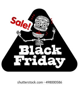 Black Friday sales tag. Vector flat Illustration, grouped for easy editing. Web banners, advertisements, brochures, business templates. Isolated on a white background.