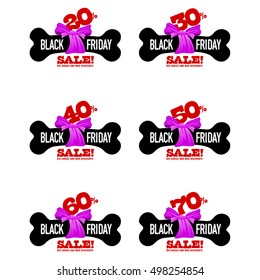 Black Friday sales tag. Vector flat Illustration, grouped for easy editing. Web banners, advertisements, brochures, business templates. Isolated on a white background.