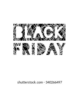 Black Friday scribble grunge stamp on white background, vector illustration for business artwork.