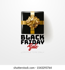 Black Friday Seasonal Sale banner design template. Elements are layered separately in vector file.