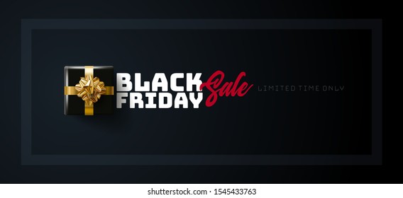 Black Friday Seasonal Sale banner design template. Elements are layered separately in vector file.