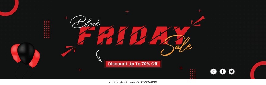 Black Friday Sell Banner for facebook and other soical media pletfrom