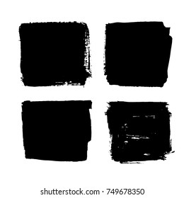 Black Friday set. Blots, banners, labels, backgrounds, brushes. Black Paint/ink texture. Vector illustration