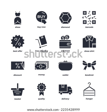 black friday set icon, isolated black friday set sign icon, icon color editable. vector illustration