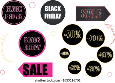 Black Friday Set im Neon-Stil 